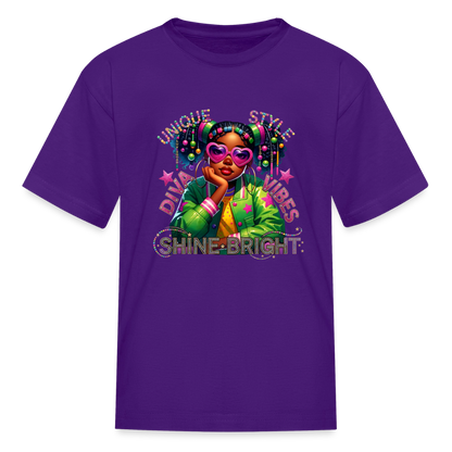 Black Girl Power - Diva Style Kids' T-Shirt - purple