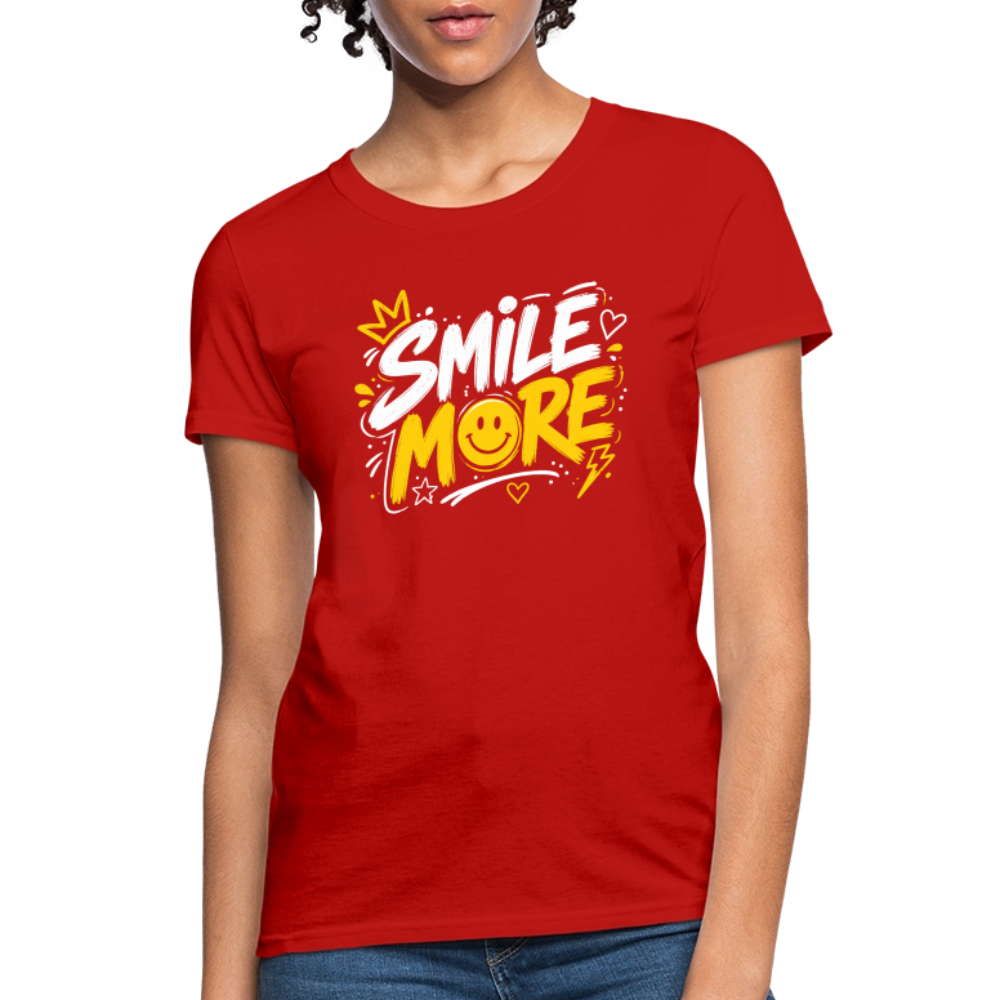 Smile More - Graffiti Women's T-Shirt - red