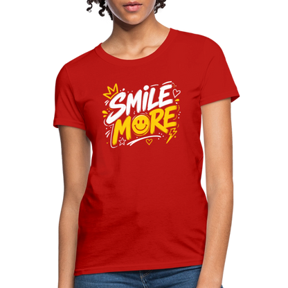 Smile More - Graffiti Women's T-Shirt - red