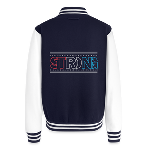 Stay Strong - Men's Letterman Jacket - navy/white