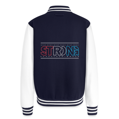 Stay Strong - Men's Letterman Jacket - navy/white