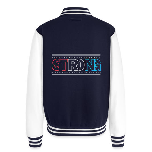 Stay Strong - Men's Letterman Jacket - navy/white