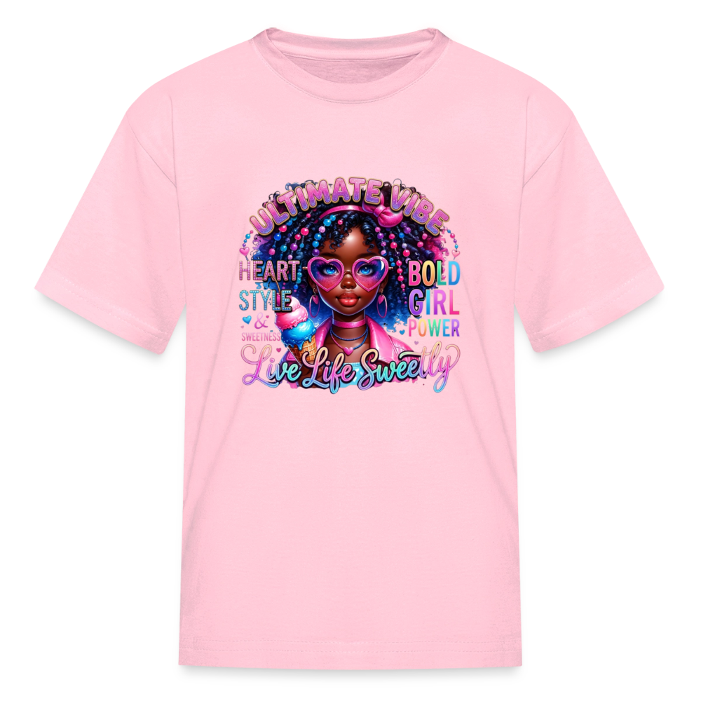 Black Girl Power - Ultimate Vibes Kids' T-Shirt - pink