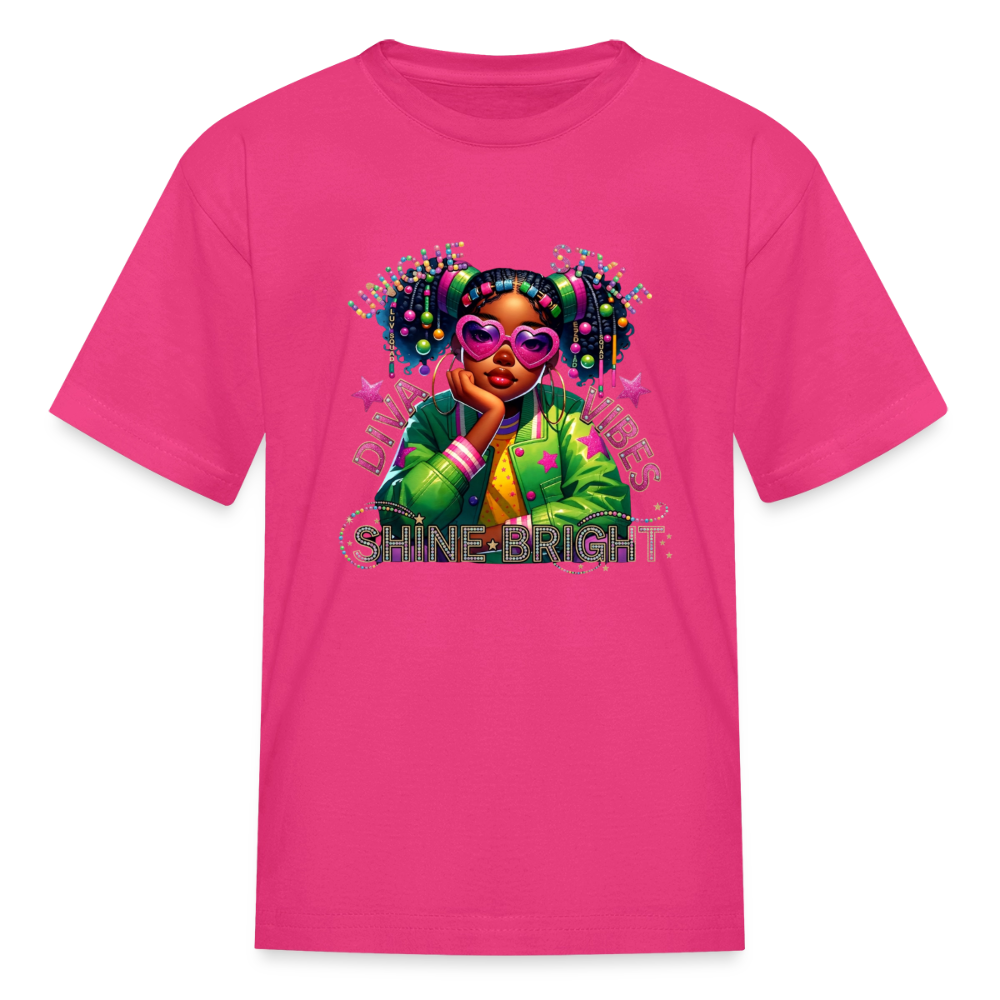 Black Girl Power - Diva Style Kids' T-Shirt - fuchsia