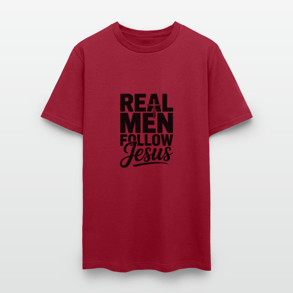 Real Men -  men's T-Shirt - dark red