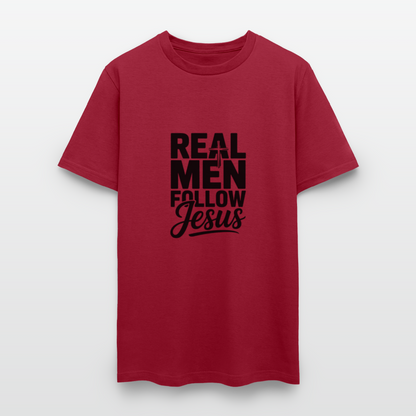 Real Men -  men's T-Shirt - dark red