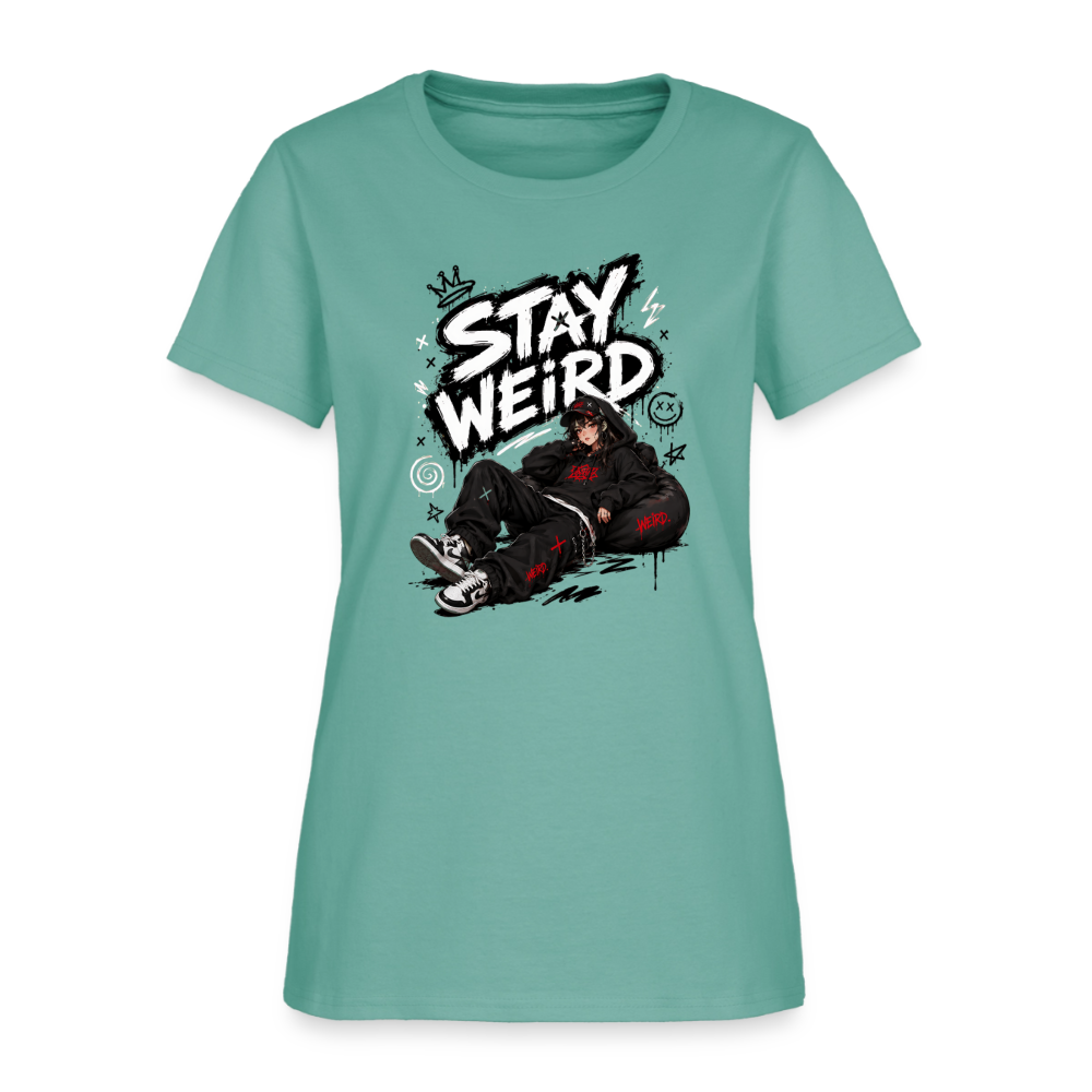 Stay Weird - Graffiti Women's T-Shirt - aquatic