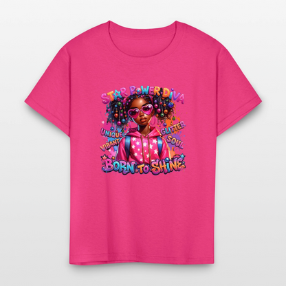 Black Girl Power - Star Power Diva Kids' T-Shirt - fuchsia