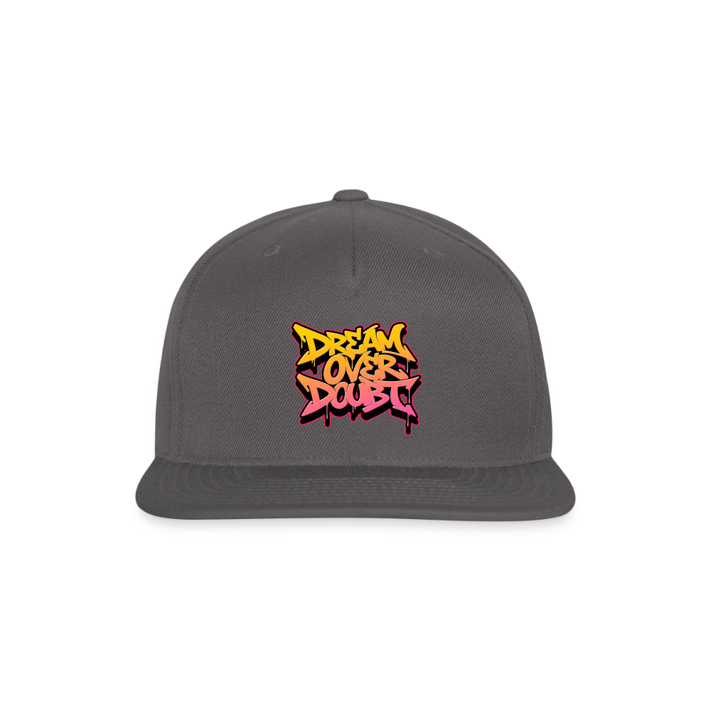 Dream Over Doubt - Graffiti Snapback Baseball Cap - dark grey