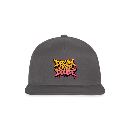 Dream Over Doubt - Graffiti Snapback Baseball Cap - dark grey