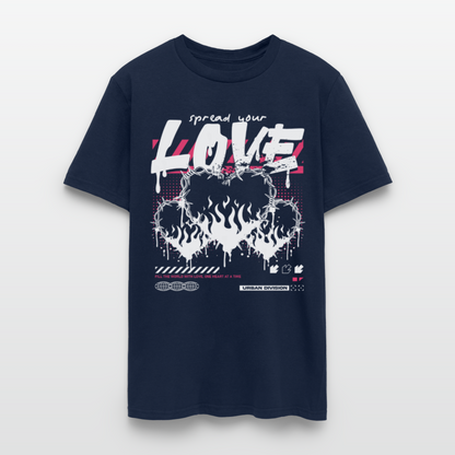 Heart on fire - Men's T-Shirt - navy