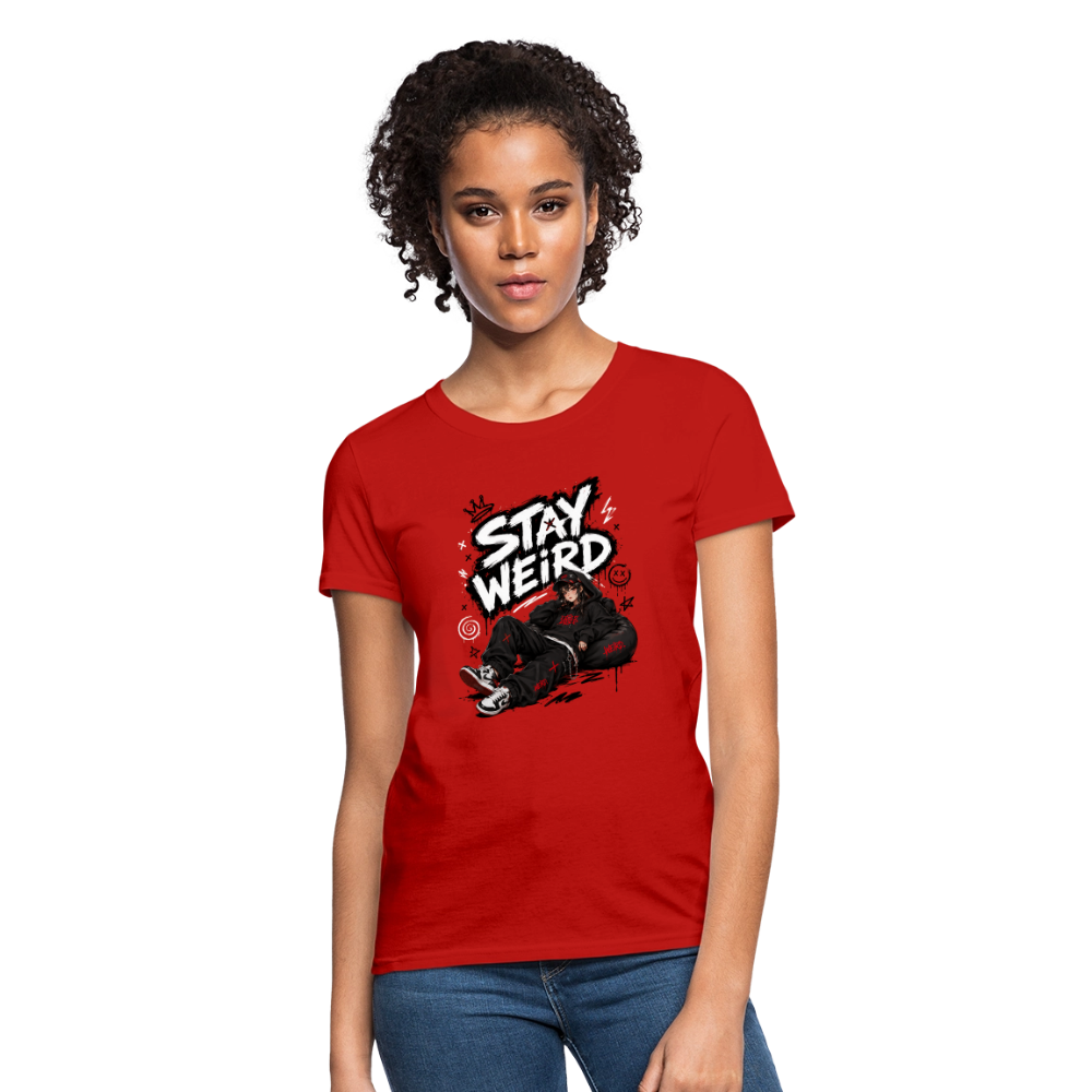 Stay Weird - Graffiti Women's T-Shirt - red
