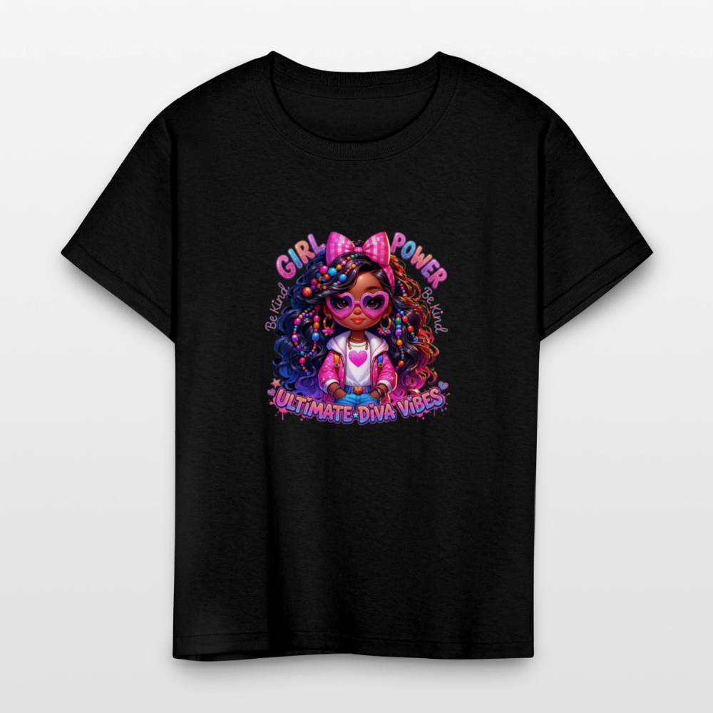 Black Girl Power - Ultimate Diva Kids' T-Shirt - black
