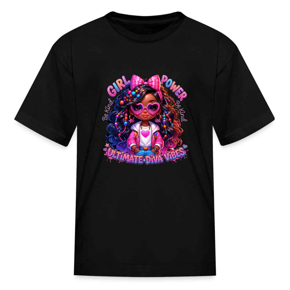 Black Girl Power - Ultimate Diva Kids' T-Shirt - black