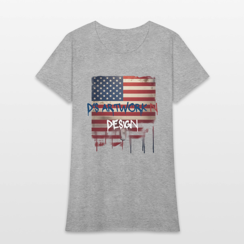 USA Flag Drip - Women's T-Shirt - heather gray