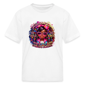 Black Girl Power - Live Life Sweet Kids' T-Shirt - white
