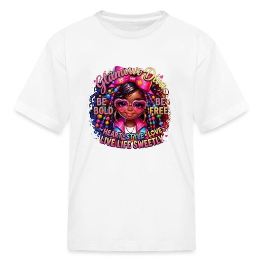 Black Girl Power - Live Life Sweet Kids' T-Shirt - white