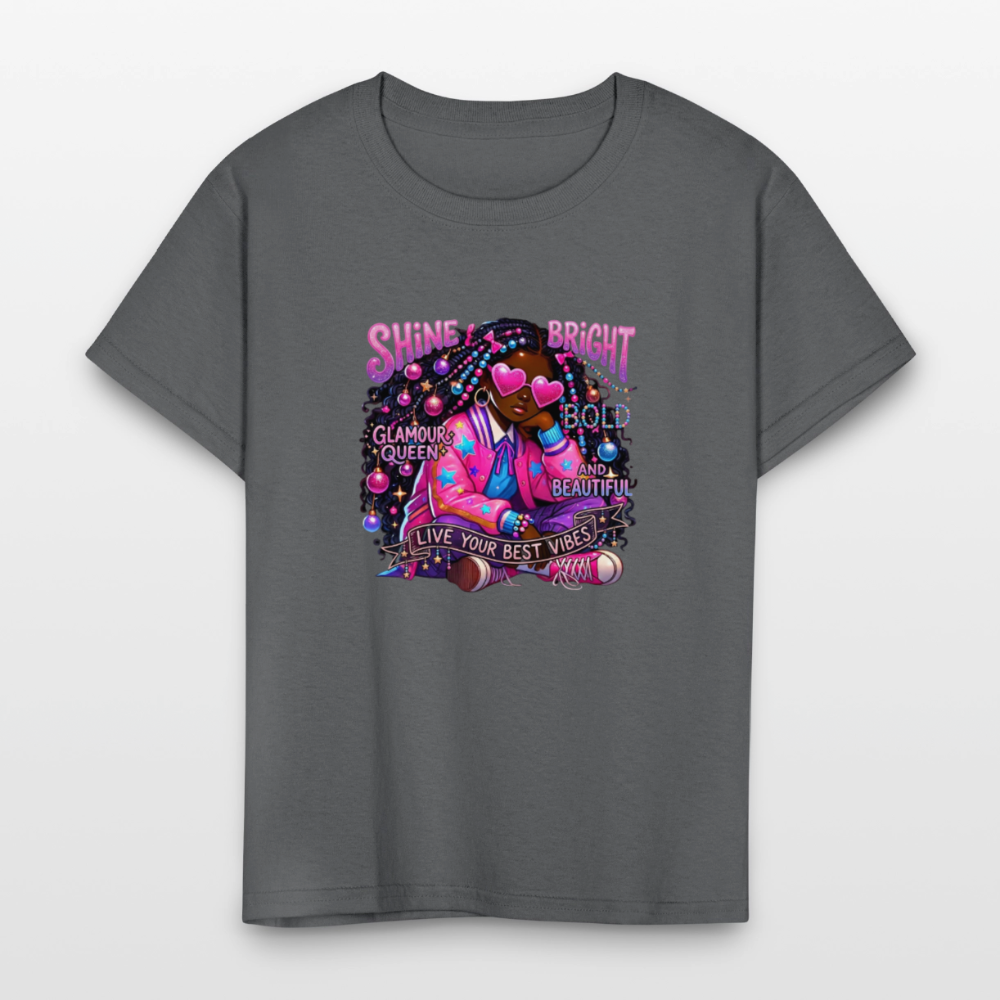 Black Girl Power -  Cosmic Diva Kids' T-Shirt - charcoal