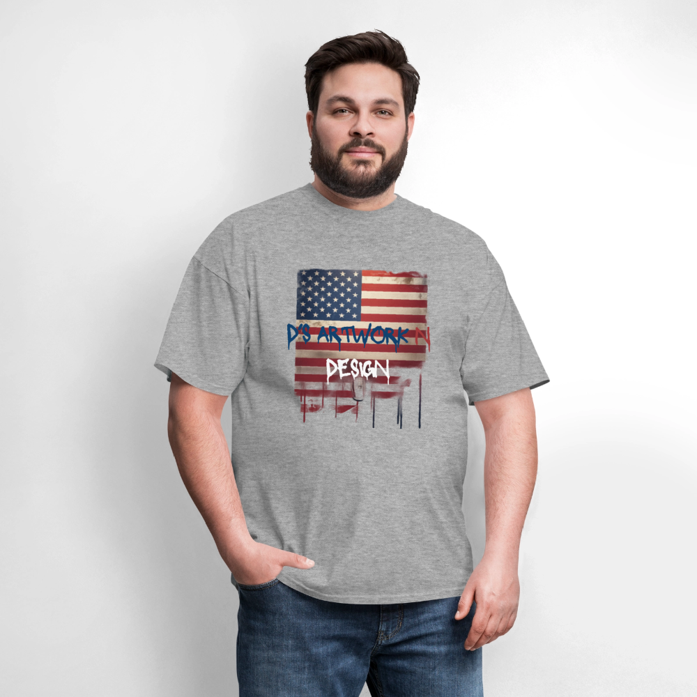 USA Drip Flag - Men's T-Shirt - heather gray