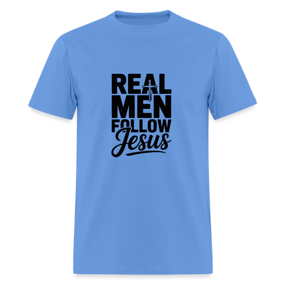 Real Men -  men's T-Shirt - carolina blue