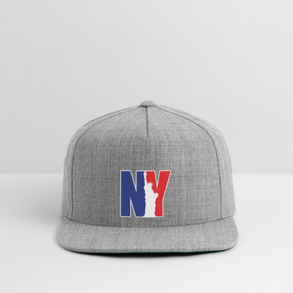 NY - Snapback Baseball Cap - heather gray