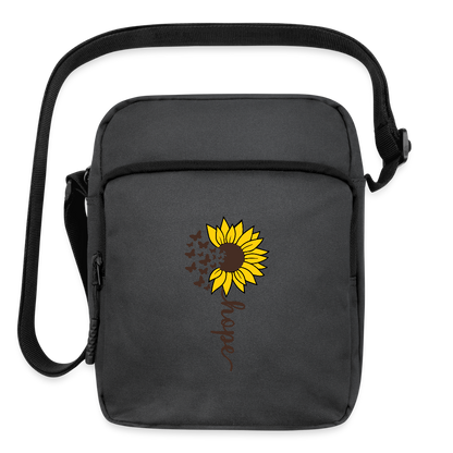 Sunflower of Hope - Upright Crossbody Bag - charcoal grey
