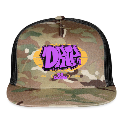 Drip - Graffiti Trucker Hat - MultiCam\black