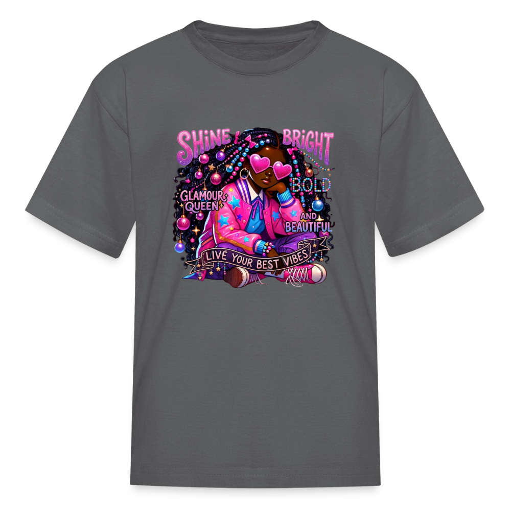 Black Girl Power -  Cosmic Diva Kids' T-Shirt - charcoal