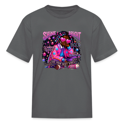 Black Girl Power -  Cosmic Diva Kids' T-Shirt - charcoal