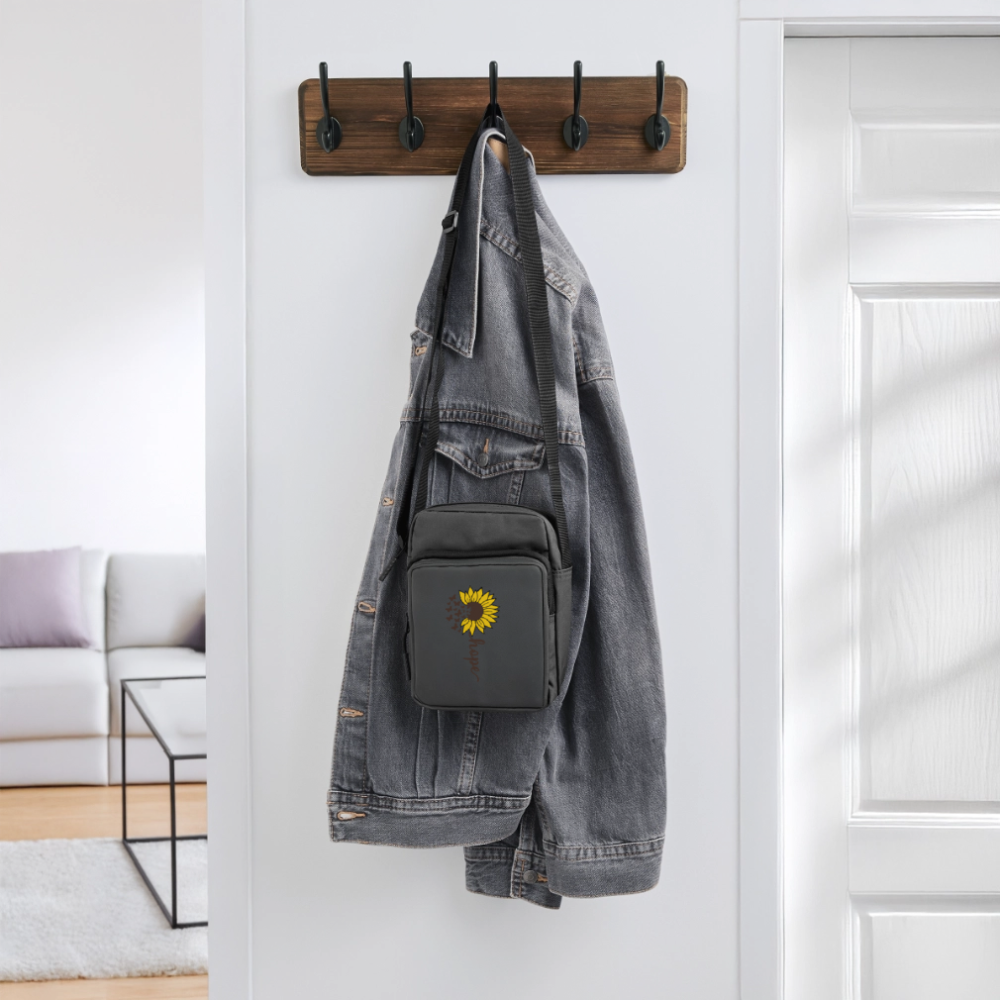 Sunflower of Hope - Upright Crossbody Bag - charcoal grey
