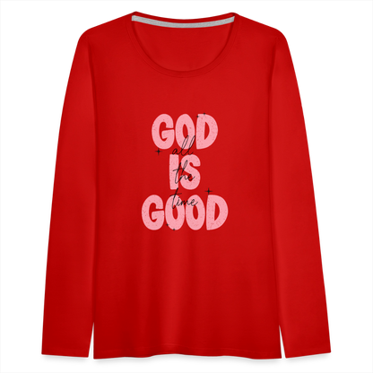 God is Good - Bold Pink -Women's  Long Sleeve T-Shirt - red
