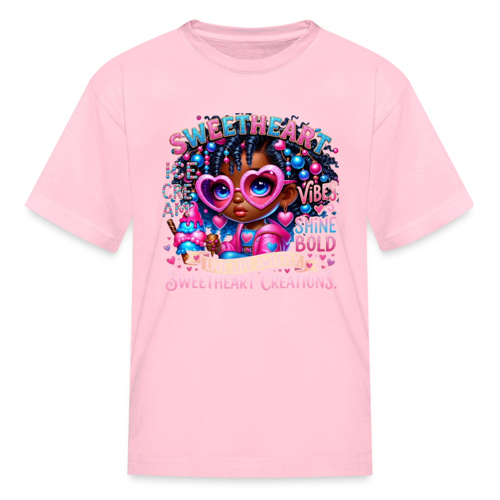 Black Girl Power - Sweetheart Kids' T-Shirt - pink
