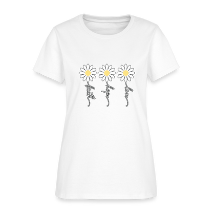 Faith, Hope, Love - floral Women's T-Shirt-2 - white