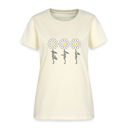 Faith, Hope, Love - floral Women's T-Shirt-2 - off white