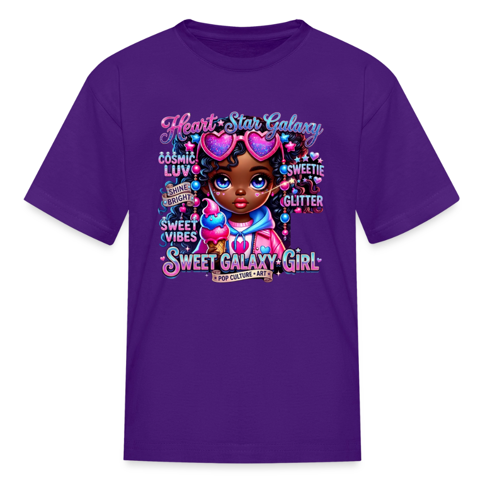 Black Girl Power - Sweet Galaxy Girl Kids' T-Shirt - purple