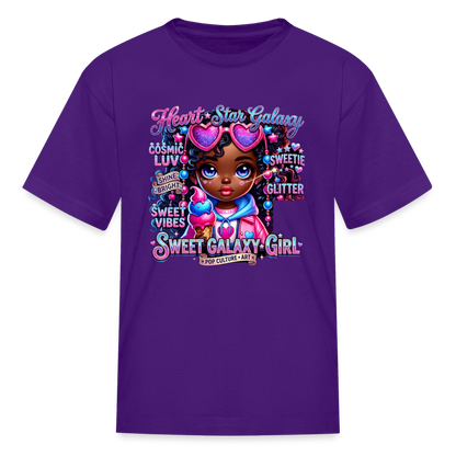 Black Girl Power - Sweet Galaxy Girl Kids' T-Shirt - purple