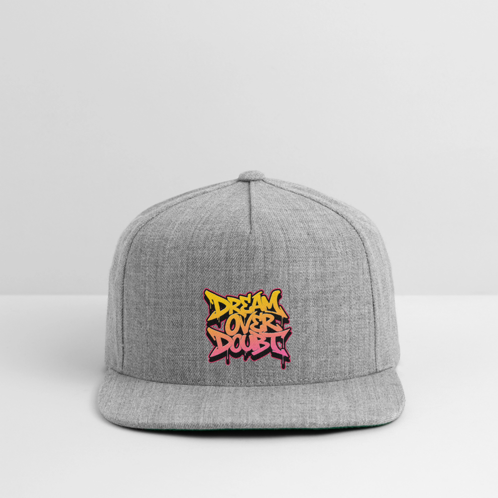 Dream Over Doubt - Graffiti Snapback Baseball Cap - heather gray