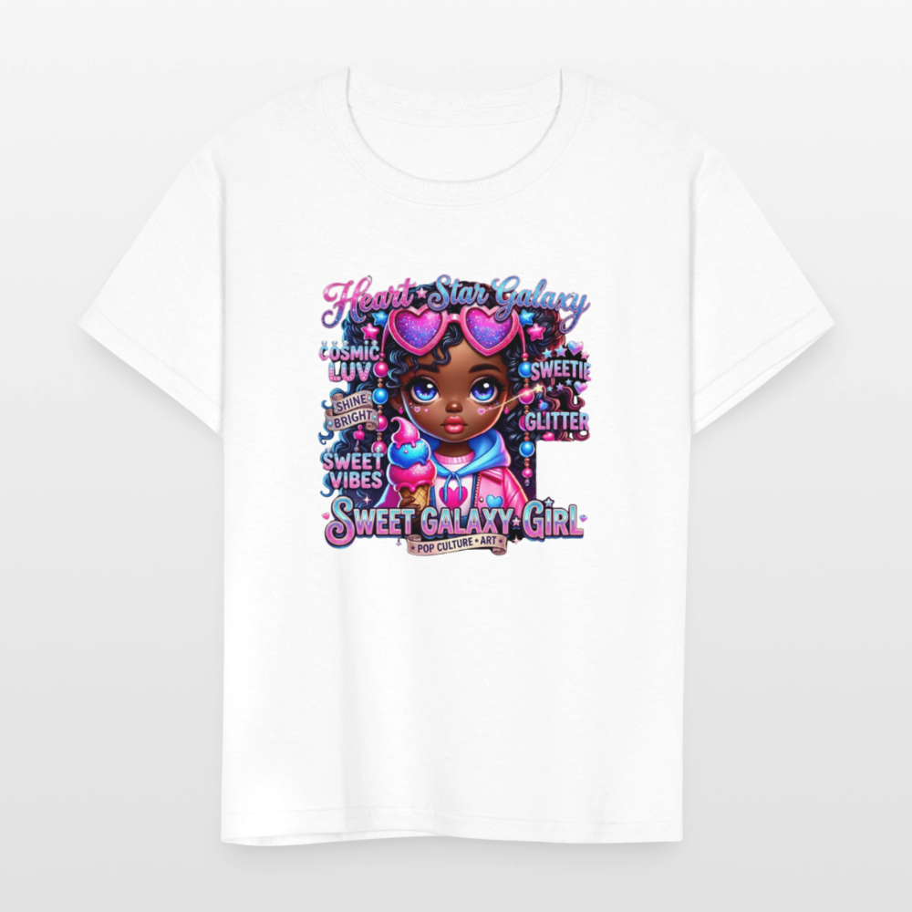 Black Girl Power - Sweet Galaxy Girl Kids' T-Shirt - white