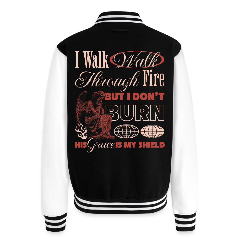 Walk with God - Letterman's Jacket - black/white