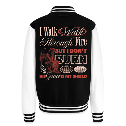 Walk with God - Letterman's Jacket - black/white