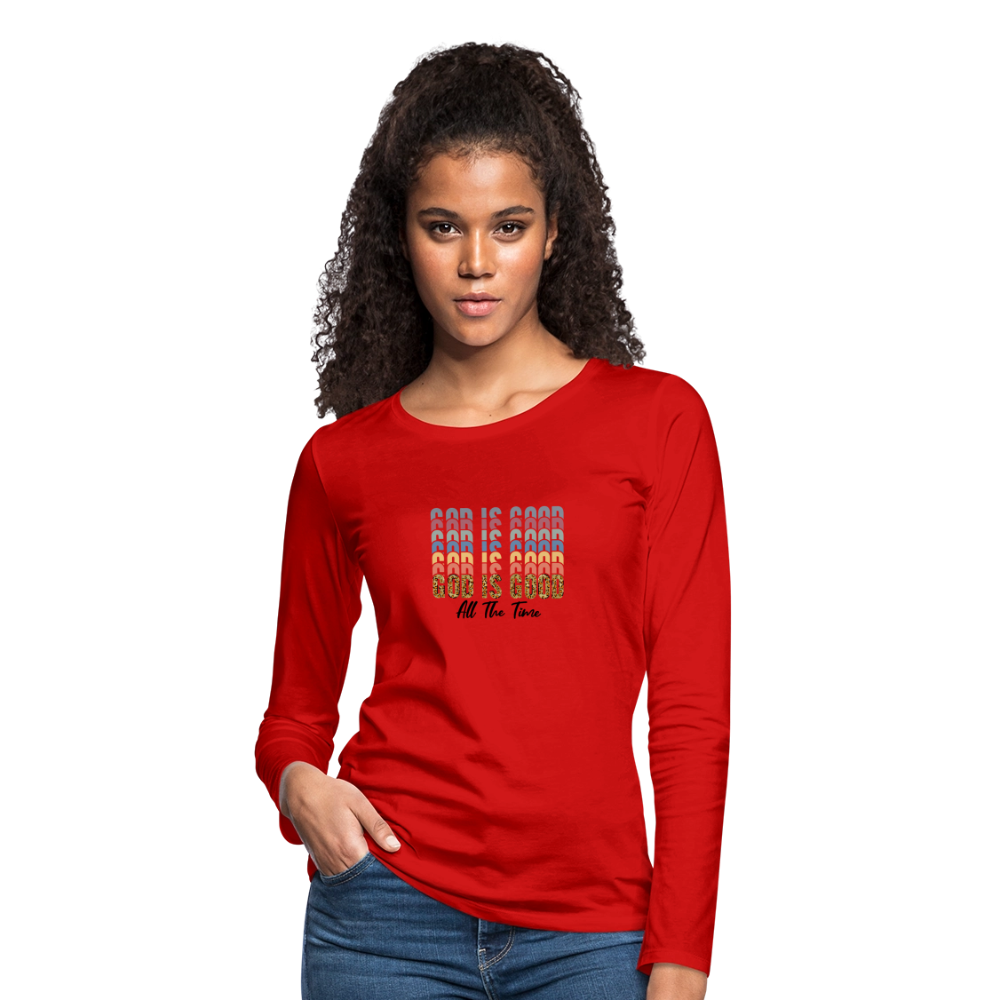 God is Good - Colorful Women's Long Sleeve T-Shirt - red