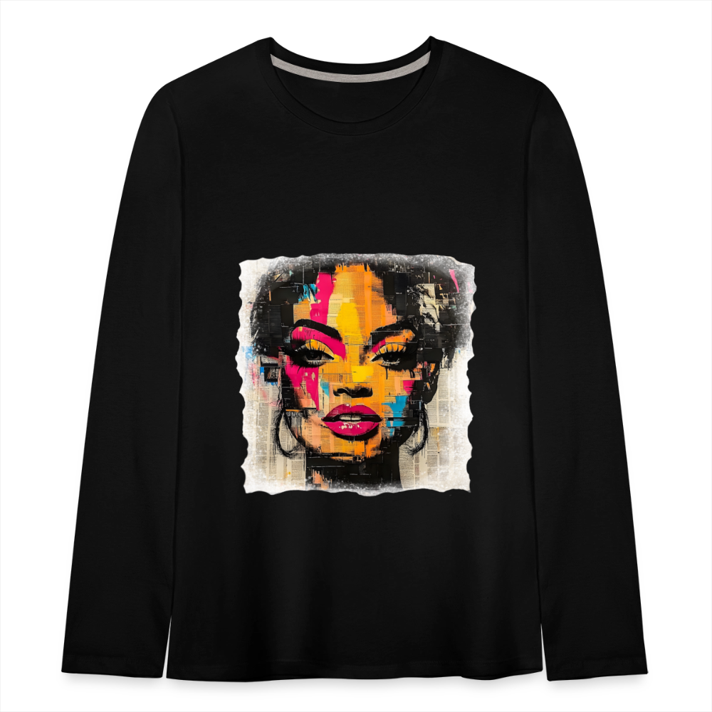 Pop Culture Woman 2 - Kids'  Long Sleeve T-Shirt - black