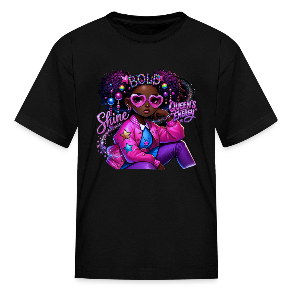 Black Girl Power - Queen's Energy Kids' T-Shirt - black
