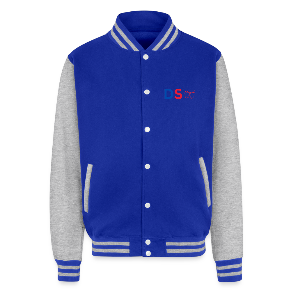 Walk By Faith - letterman Jacket - royal/heather grey