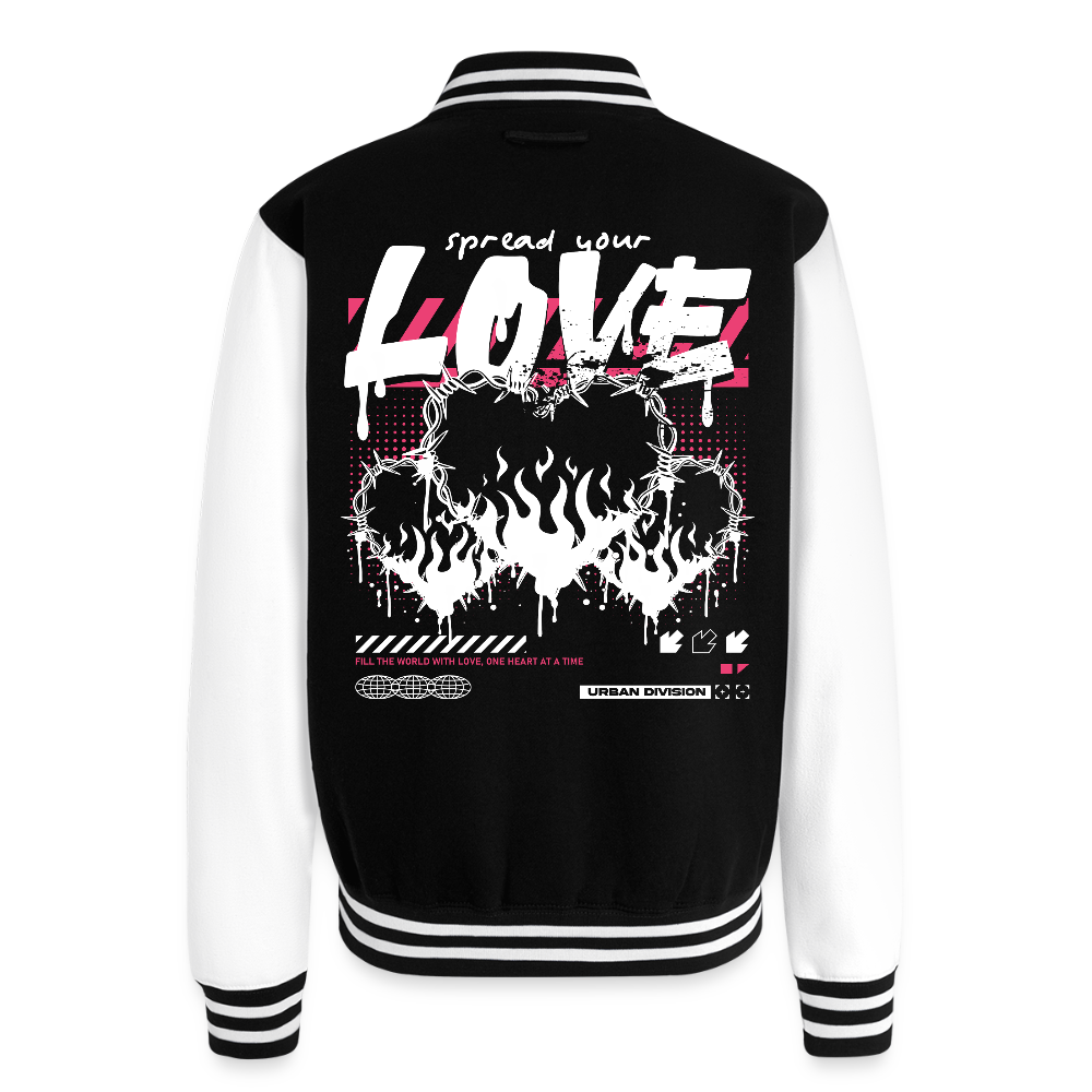 Heart of Fire - Letterman Jacket - black/white