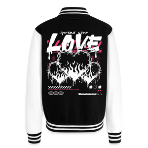Heart of Fire - Letterman Jacket - black/white