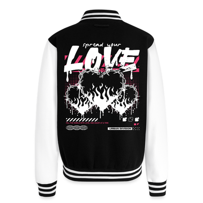 Heart of Fire - Letterman Jacket - black/white