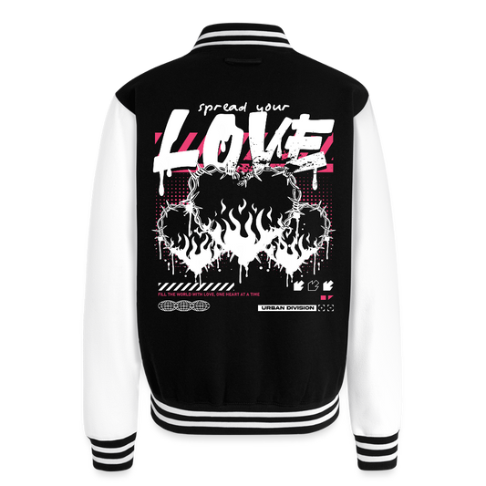 Heart of Fire - Letterman Jacket - black/white