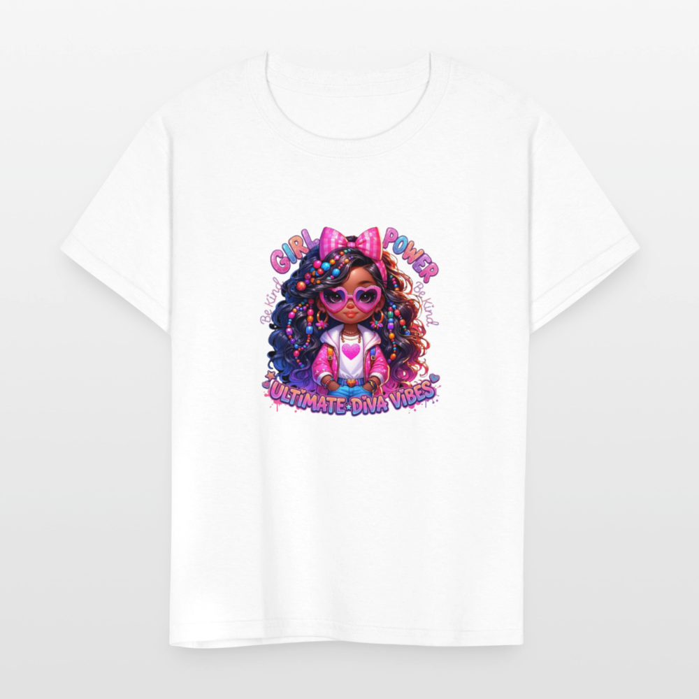 Black Girl Power - Ultimate Diva Kids' T-Shirt - white