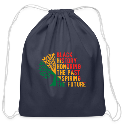 Black History - Cotton Drawstring Bag - navy